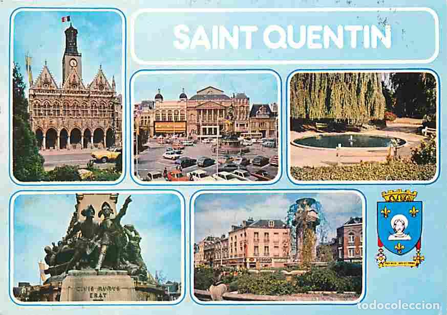 Postcards: Francia - 02 - Saint Quentin - Multivues - Automobiles - Blasons - CPM - Voir Scans Recto-Verso