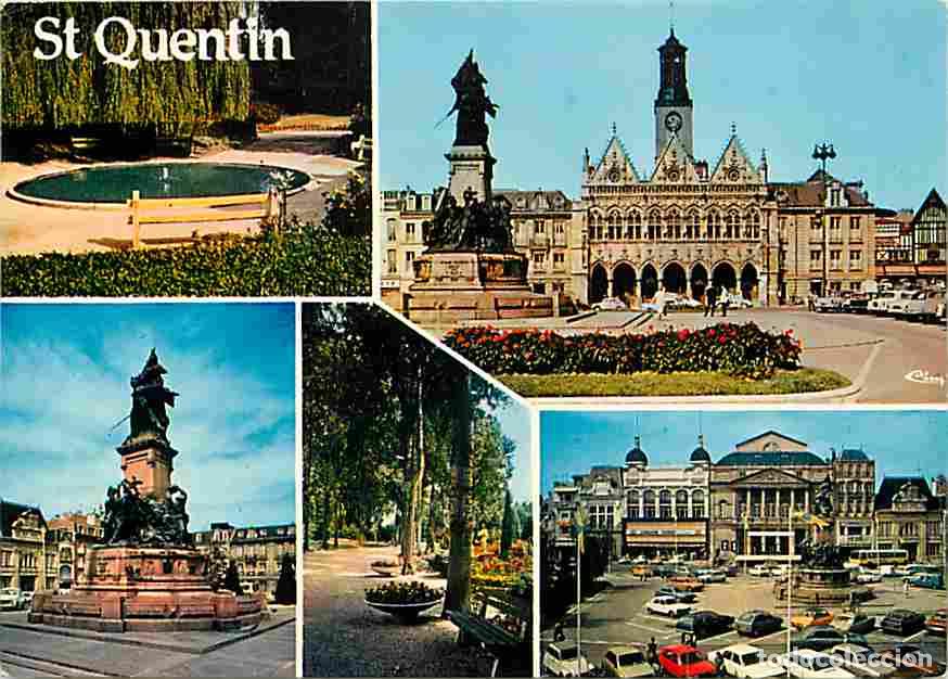 Postcards: Francia - 02 - Saint Quentin - Multivues - Automobiles - Flamme Postale - CPM - Voir Scans Recto-Ver