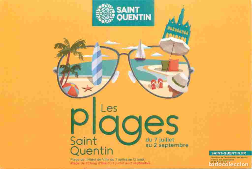 Postcards: Francia - 02 - Saint Quentin - Carte Publicitaire pour Les Plages de Saint Quentin - Art illustratio