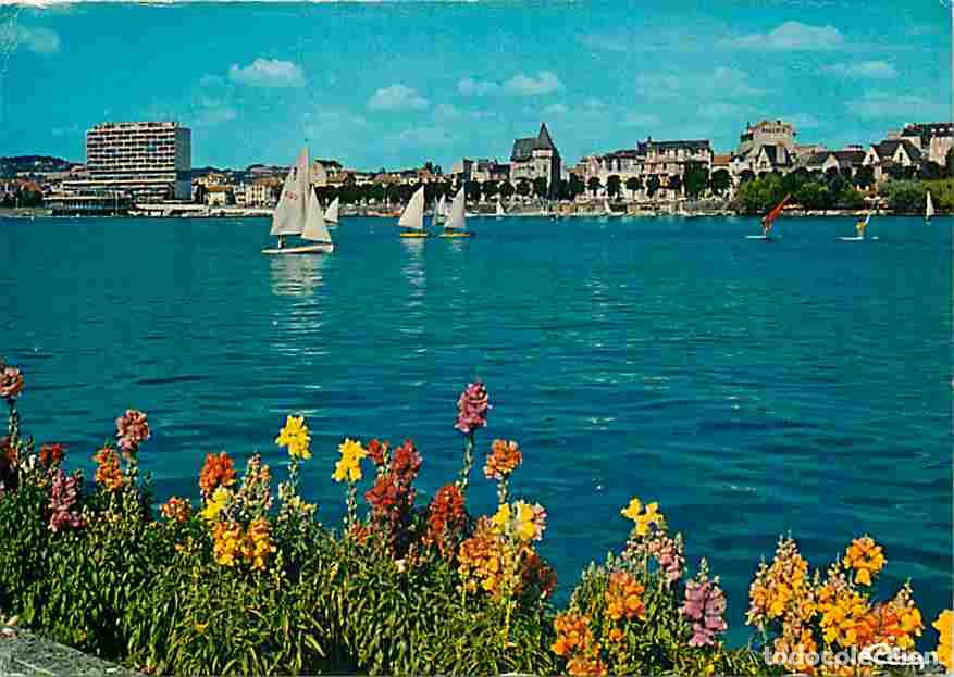 Cartoline: Francia - 03 - Vichy - Le plan d'eau vu de la rive gauche - Planche &agrave; Voile - Flamme Postale - CPM -
