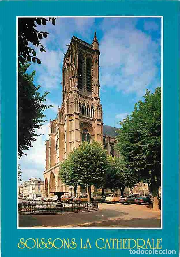 Postales: Francia - 02 - Soissons - La Cath&eacute;drale Saint Gervais et Saint Protais - Automobiles - Carte Neuve -