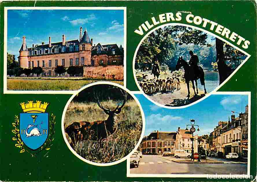 Postcards: Francia - 02 - Villers-Cotterets - Multivues - Automobiles - Blasons - Chevaux - Chasse &agrave; Courre - C