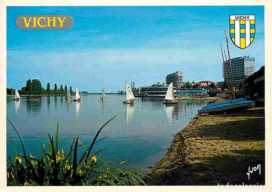 Cartes Postales: Francia - 03 - Vichy - Le plan d'eau - Les Voiliers - Blasons - Carte Neuve - CPM - Voir Scans Recto