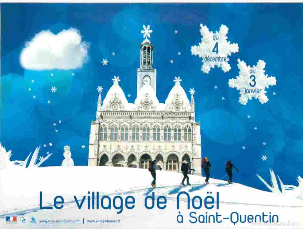 Postcards: Francia - 02 - Saint Quentin - Carte Publicitaire pour Le Village de Noel - Art illustration - CPM -