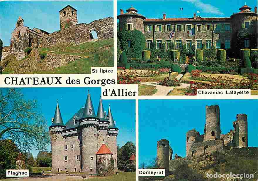 Postcards: Francia - 03 - Allier - Chateaux des Gorges d'Allier - Multivues - Flamme Postale - CPM - Voir Scans