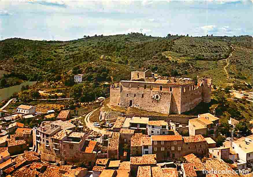 Postkarten: Francia - 04 - Gr&eacute;oux les Bains - Le Ch&acirc;teau des Templiers - Vue a&eacute;rienne - Flamme Postale de Gr&eacute;oux