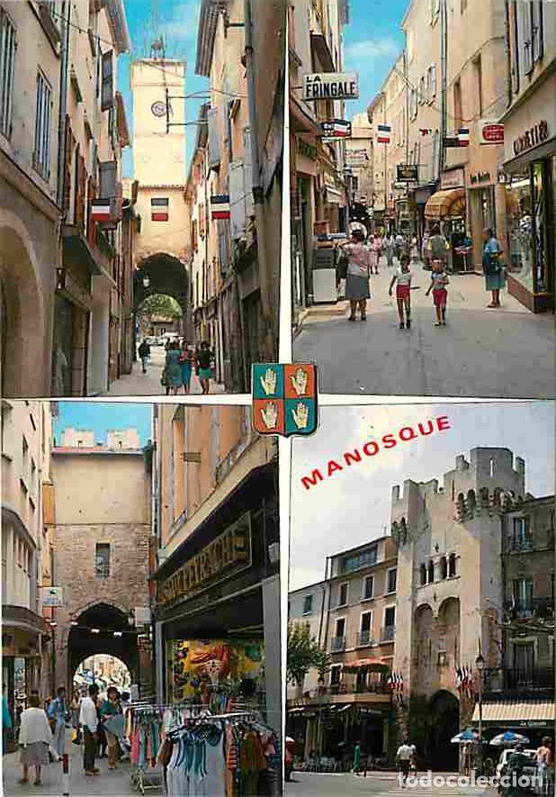 Postkarten: Francia - 04 - Manosque - Multivues - Commerces - Rue pi&eacute;tonne - Blasons - CPM - Voir Scans Recto-Ve