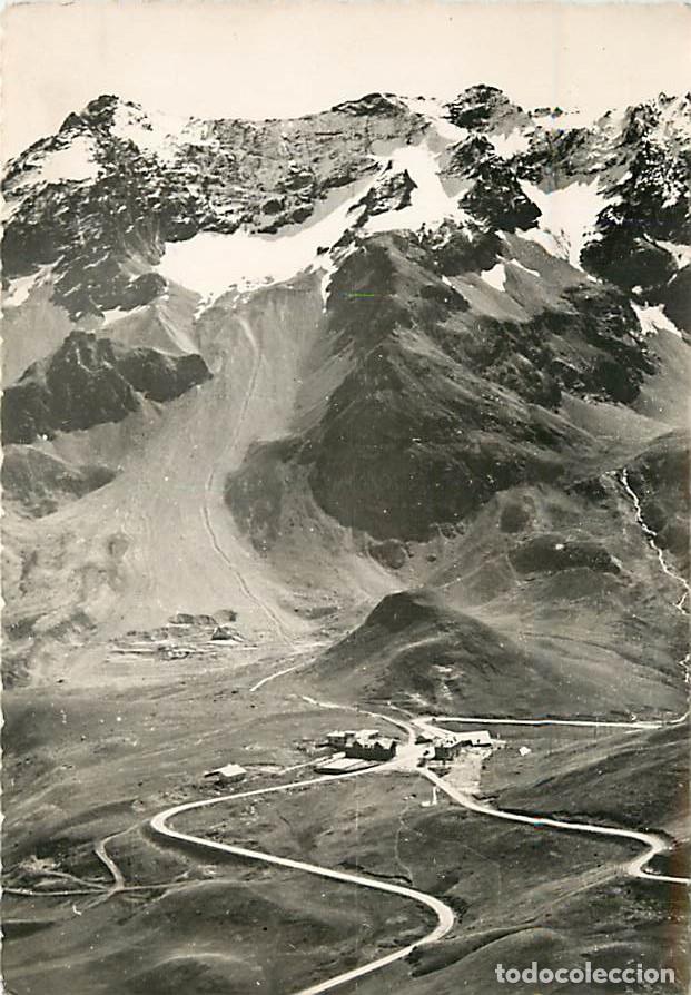 Postcards: Francia - 05 - Col du Lautaret - Le Massif de Combeynot - En bas, &agrave; droite, route du Galibier - Car