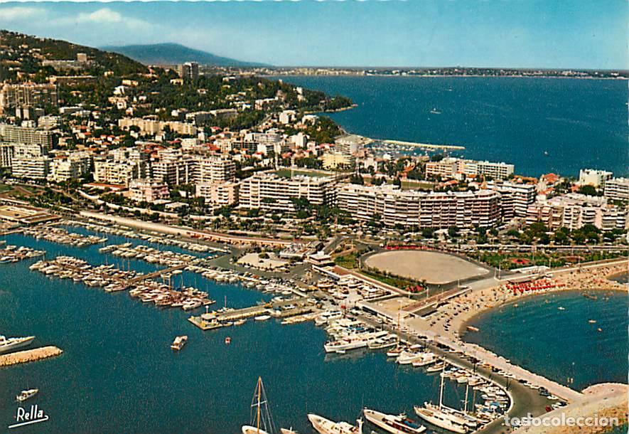 Postales: Francia - 06 - Cannes - Le Port Pierre Canto et La Croisette &agrave; la Pointe du Palm-Beach - Vue a&eacute;rienn