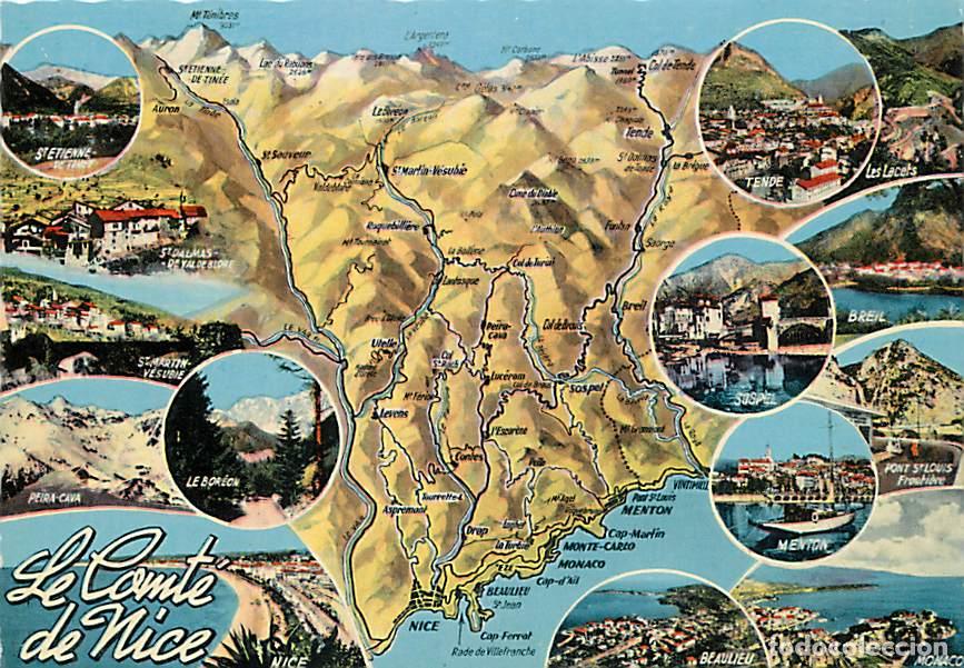 Postais: Francia - 06 - Alpes Maritimes - Le Comt&eacute; de Nice - Multivues - Carte G&eacute;ographique - CPM - Carte Neu