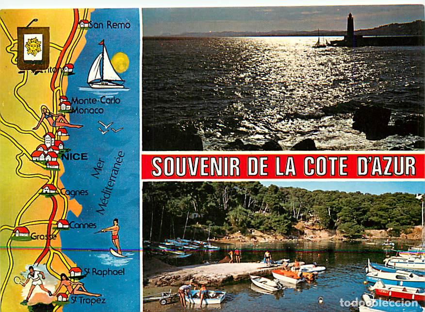 Postales: Francia - 06 - Alpes Maritimes - La Cote d'Azur - Multivues - Carte G&eacute;ographique - CPM - Carte Neuve
