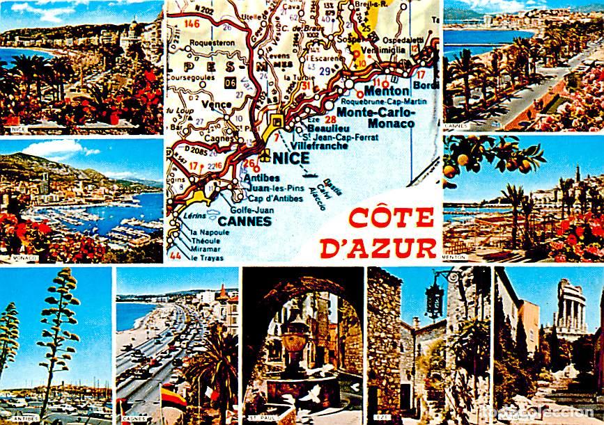 Postales: Francia - 06 - Alpes Maritimes - La Cote d'Azur - Multivues - Carte G&eacute;ographique Michelin - CPM - Ca