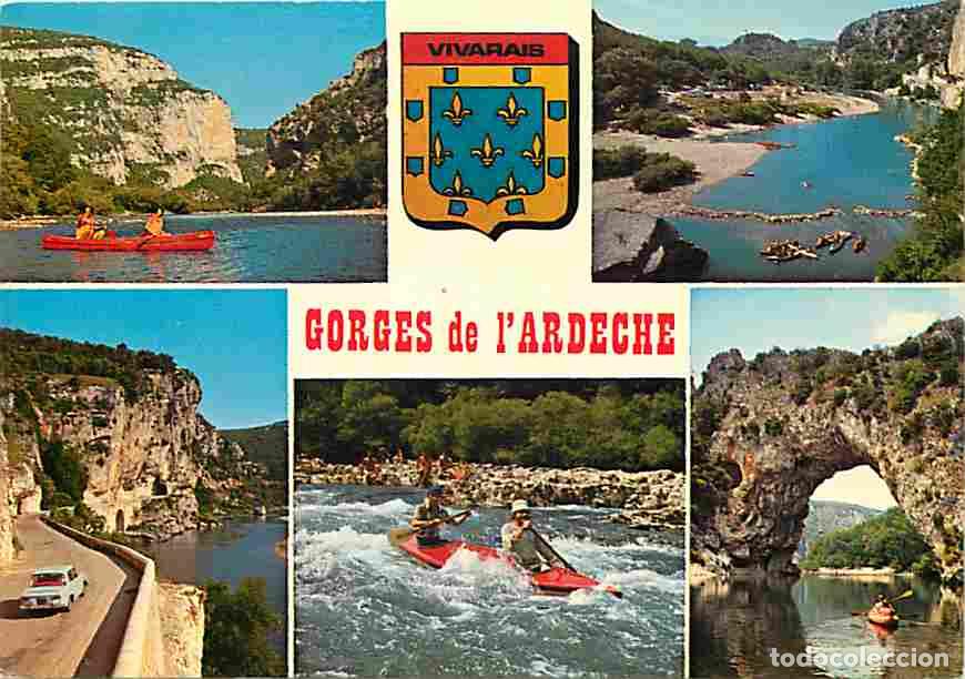 Postkarten: Francia - 07 - Ard&egrave;che - Gorges de l'Ard&egrave;che - Multivues - Cano&euml; Kayak - Blasons - CPM - Voir Scans