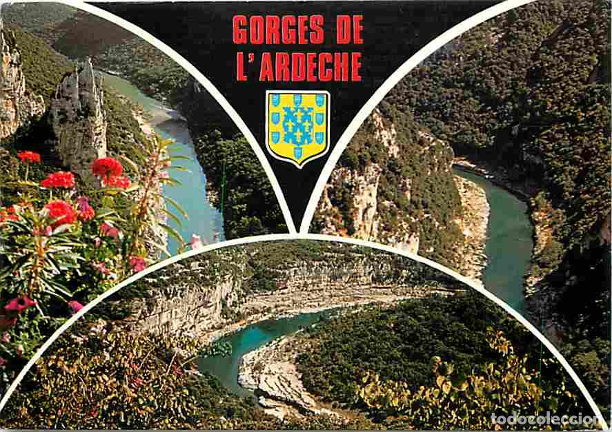 Postkarten: Francia - 07 - Ard&egrave;che - Gorges de l'Ard&egrave;che - Multivues - Blasons - Fleurs - CPM - Voir Scans Recto