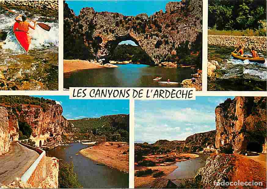 Postkarten: Francia - 07 - Ard&egrave;che - Gorges de l'Ard&egrave;che - Les Canyons de l'Ard&egrave;che - Multivues - Cano&euml; Kayak -
