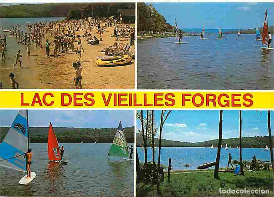 Postais: Francia - 08 - Ardennes - Lac des Vieilles Forges - Multivues - Sc&egrave;nes de Plage - Voile - CPM - Voir