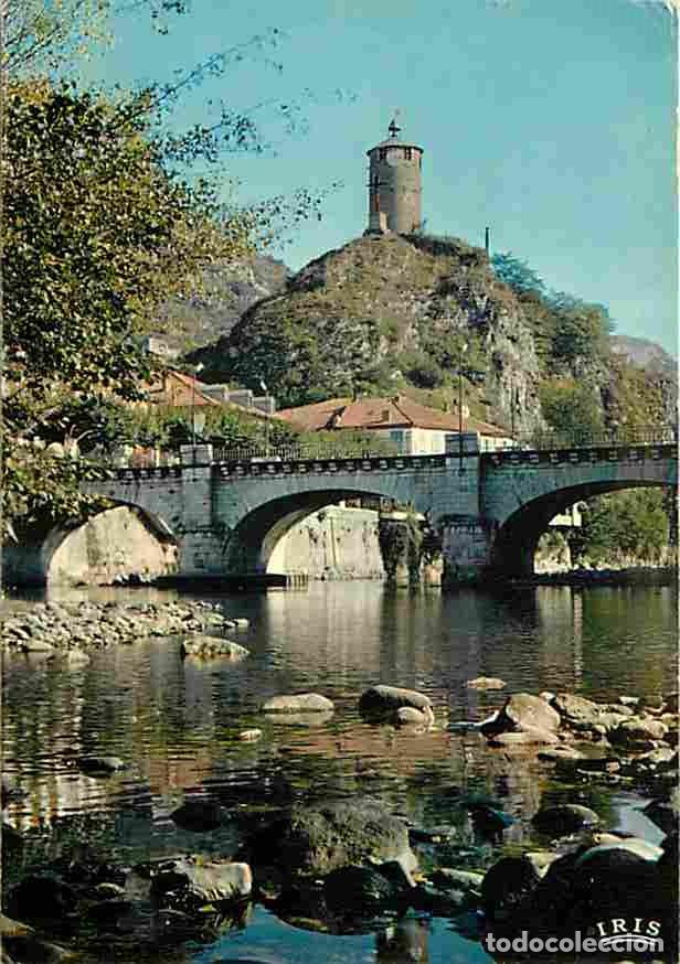 Postales: Francia - 09 - Tarascon sur Ari&egrave;ge - La Tour du Castella dominant la vall&eacute;e de l'Ari&egrave;ge - Pont - CPM