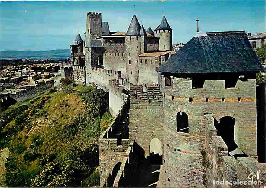 Postales: Francia - 11 - Carcassonne - La Cit&eacute; m&eacute;di&eacute;vale - Tour Wisigothe, tour de la Justic et le Ch&acirc;teau - F