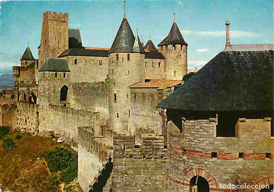 Postales: Francia - 11 - Carcassonne - La Cit&eacute; m&eacute;di&eacute;vale - Ext&eacute;rieur du Choteau Comtal - Tour Wisigothe - CPM