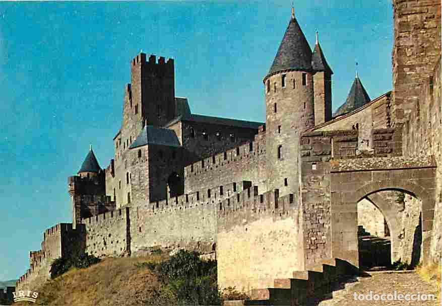 Postales: Francia - 11 - Carcassonne - La Cit&eacute; m&eacute;di&eacute;vale - La Porte d'Aude - Le Ch&acirc;teau Comtal - La Tour de l'