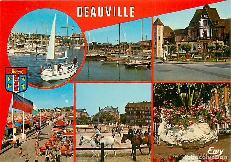 Cartes Postales: Francia - 14 - Deauville - Multivues - Chevaux - Les Planches - Blasons - Fleurs - Carte Neuve - CPM