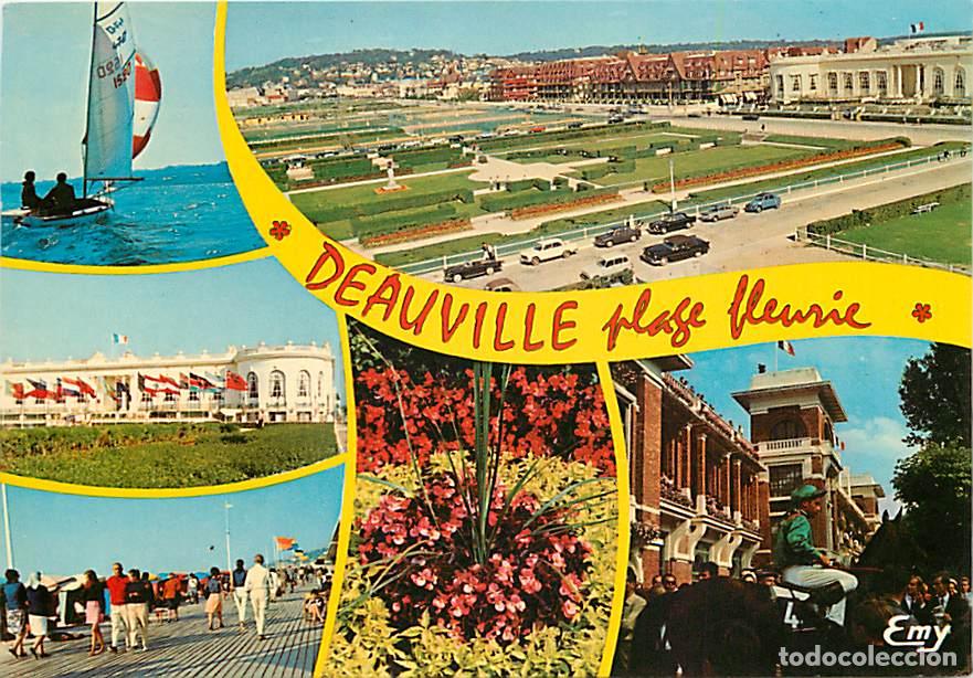 Cartes Postales: Francia - 14 - Deauville - Multivues - Automobiles - Jockey - Chevaux - Fleurs - CPM - Voir Scans Re