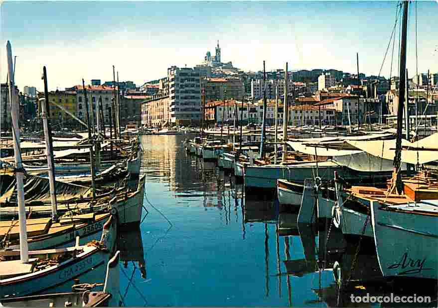 Cartes Postales: Francia - 13 - Marseille - Le Vieux Port - Bateaux de plaisance - Notre Dame de la Garde - CPM - Voi