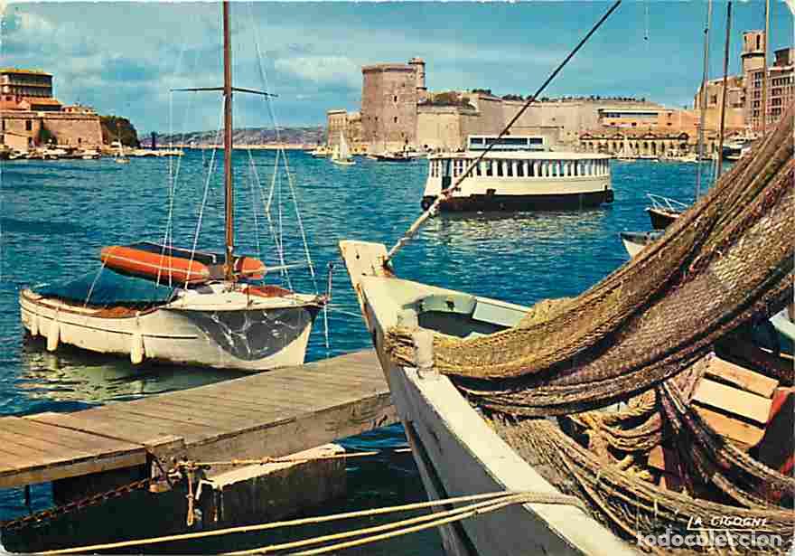 Cartes Postales: Francia - 13 - Marseille - Entr&eacute;e du Vieux Port - Phare et Fort Saint Jean - Bateaux - Carte Neuve -