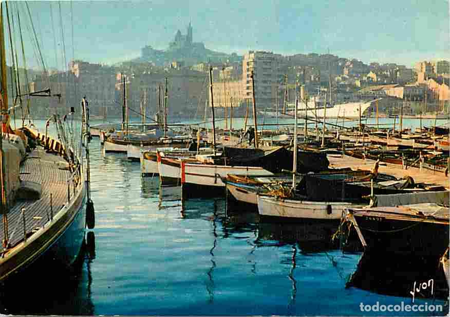 Cartes Postales: Francia - 13 - Marseille - Le Vieux Port - Bateaux de peche - Notre Dame de la Garde - CPM - Voir Sc