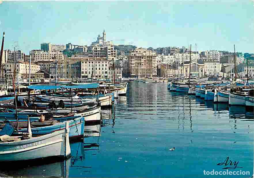 Cartes Postales: Francia - 13 - Marseille - Le Vieux Port - Bateaux de plaisance - Notre Dame de la Garde - CPM - Voi