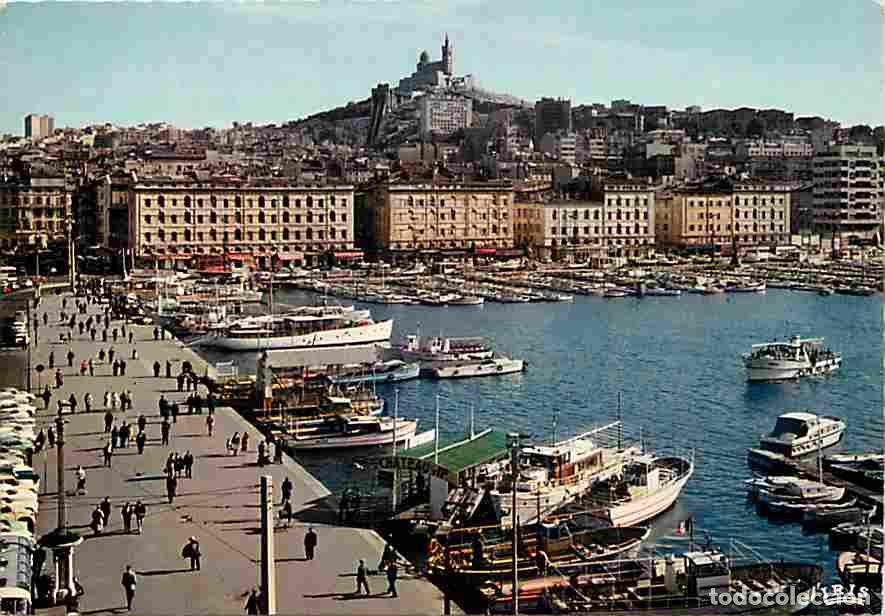 Cartes Postales: Francia - 13 - Marseille - Le Vieux Port - Le Quai des Belges - Notre Dame de la Garde - Bateaux - C