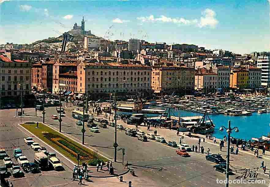 Cartes Postales: Francia - 13 - Marseille - Le Quai des Belges - Notre Dame de la Garde - Automobiles - CPM - Voir Sc
