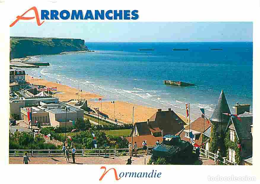 Cartes Postales: Francia - 14 - Arromanches - La plage et les falaises - CPM - Voir Scans Recto-Verso
