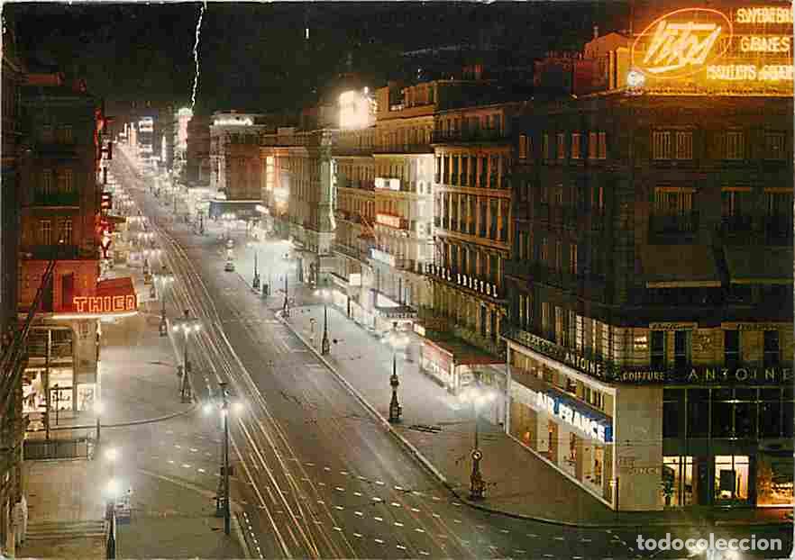 Cartes Postales: Francia - 13 - Marseille - La Canebie`re - Vue de Nuit - Flamme Postale - CPM - Voir Scans Recto-Ver