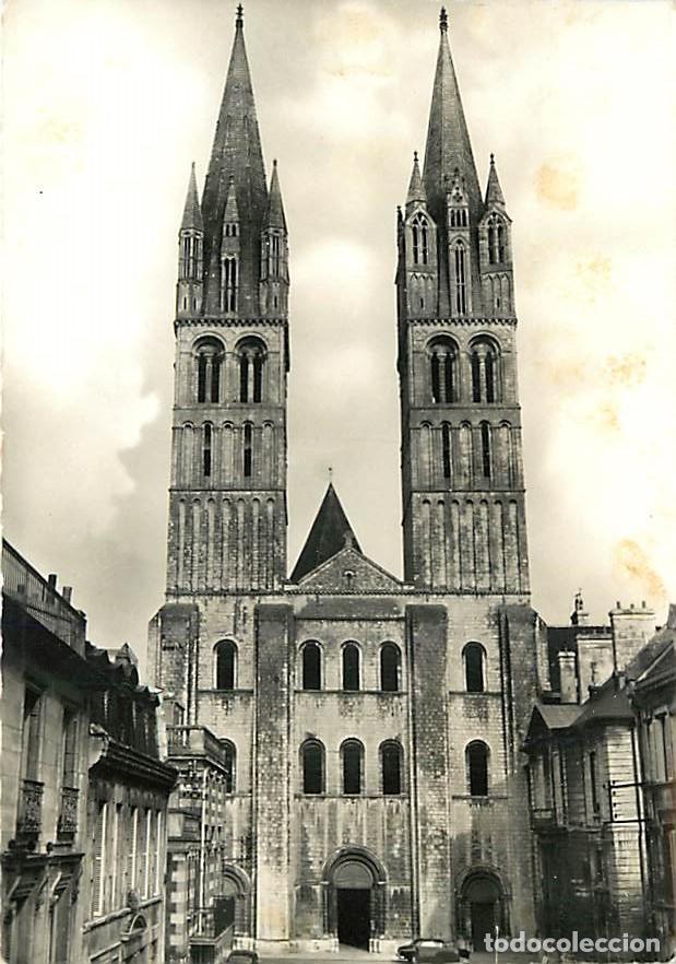 Postales: Francia - 14 - Caen - Abbaye aux Hommes - Eglise Saint-Etienne - Fa&ccedil;ade et tours de l'&eacute;poque de Guil