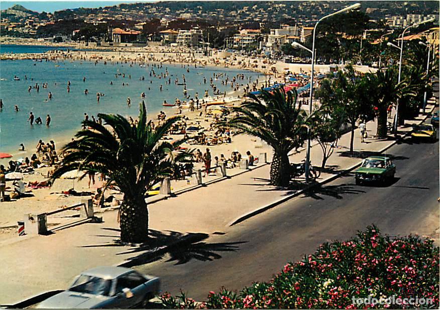 Cartoline: Francia - 13 - La Ciotat - La Plage de St Jean et le Boulevard Beau Rivage - Automobiles - Sc&egrave;nes de