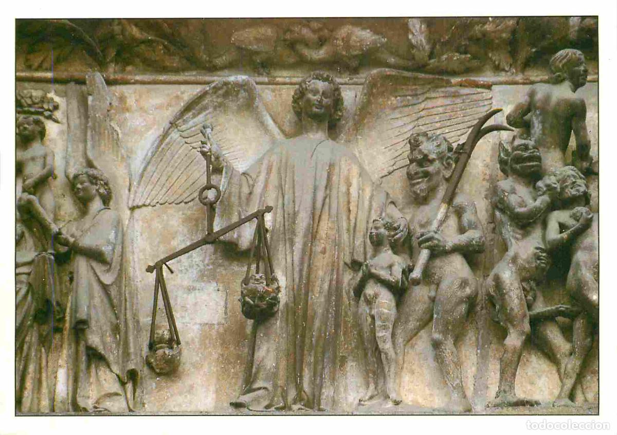 Postales: Francia - 18 - Bourges - Cath&eacute;drale St-Etienne - Portail du Jugement dernier - D&eacute;tail le jugement de