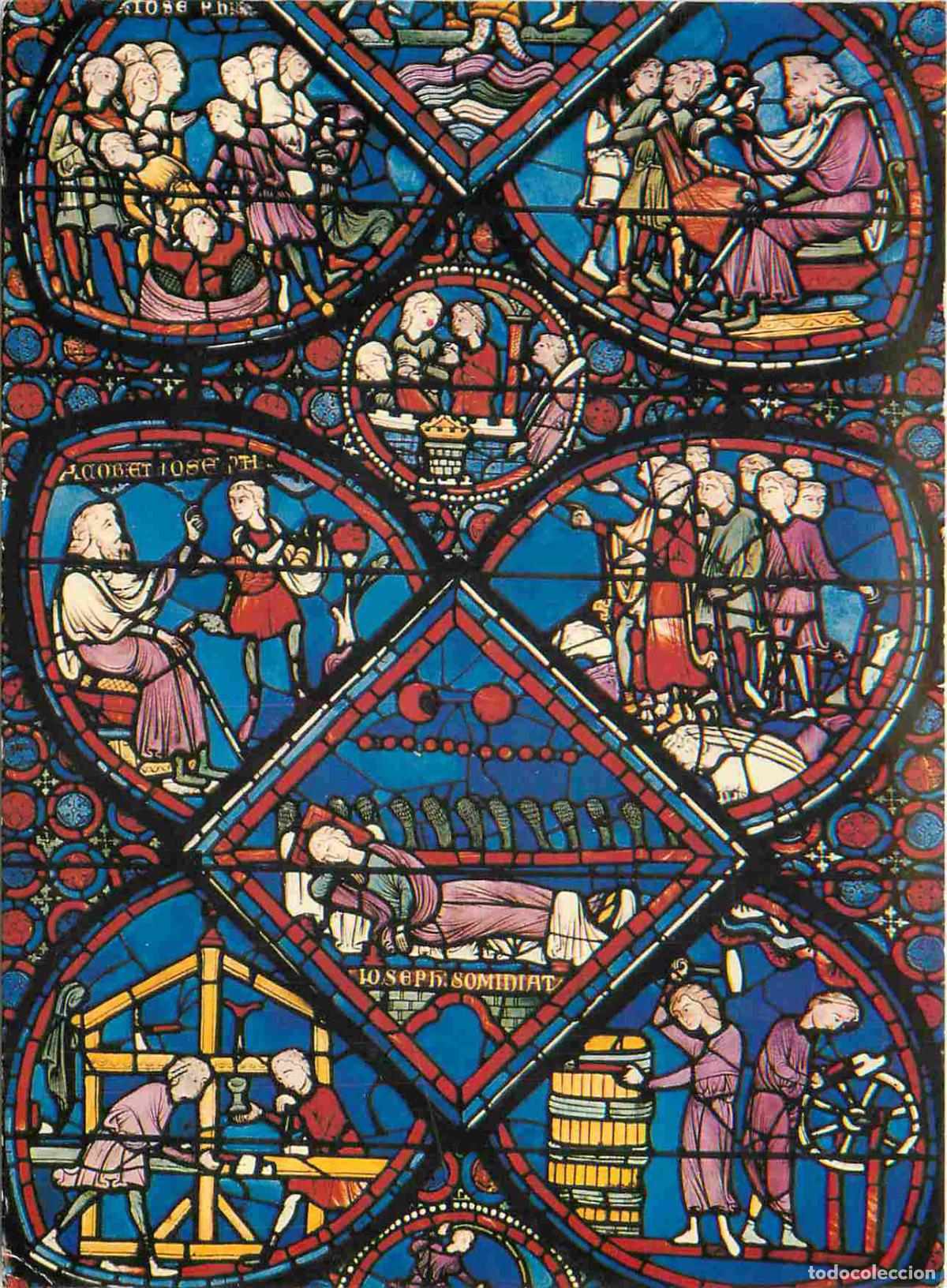 Postales: Francia - 18 - Bourges - int&eacute;rieur de la Cath&eacute;drale St-Etienne - Vitrail de St Joseph - Art Vitraux