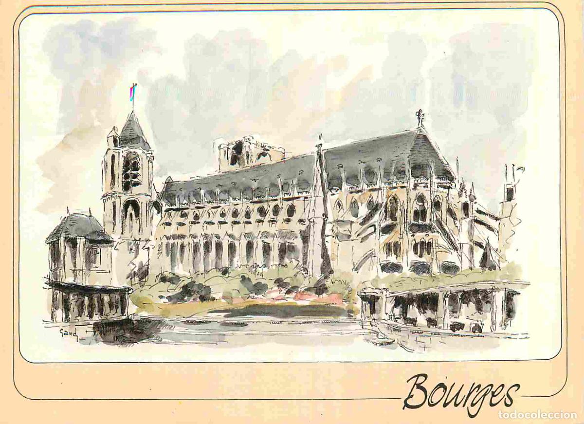 Postales: Francia - 18 - Bourges - Cath&eacute;drale St-Etienne - Art Peinture - Aquarelle de G Audusseau - CPM - Voi