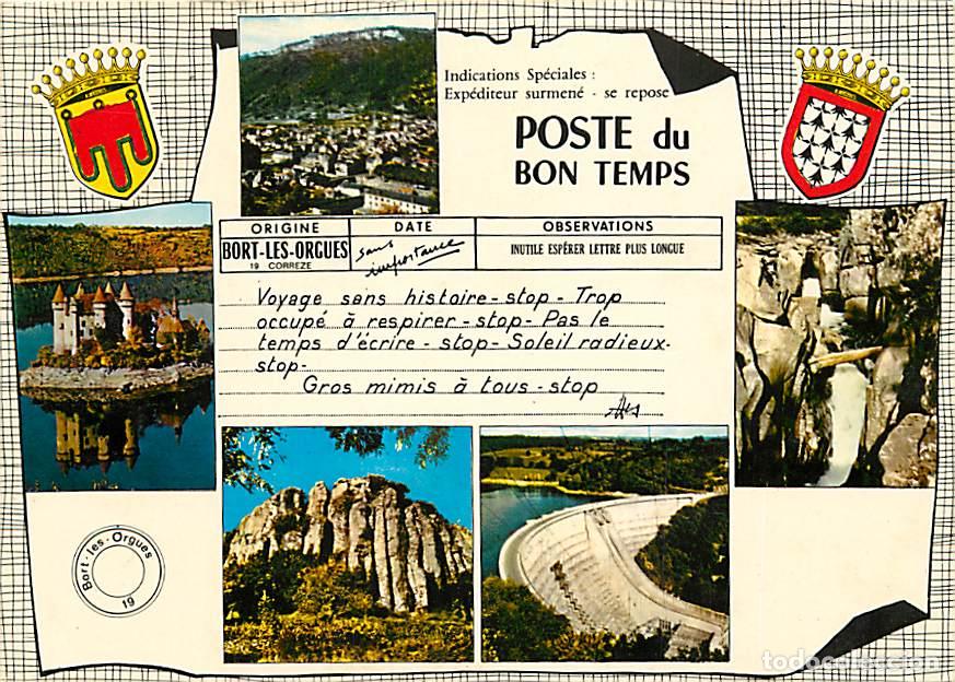 Postales: Francia - 19 - Bort les Orgues - Multivues - Blasons - Flamme Postale de La Tour d'Auvergne - CPM -