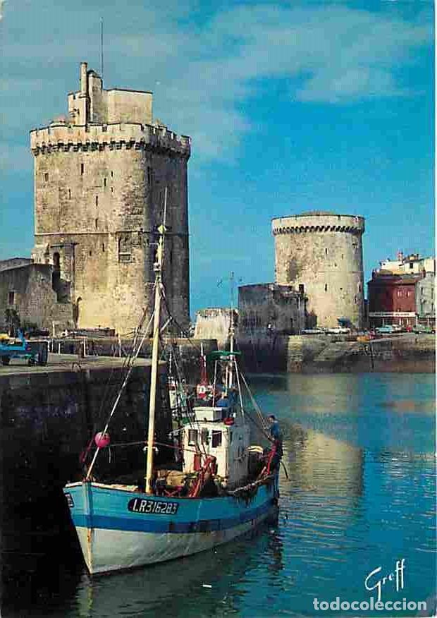 Postales: Francia - 17 - La Rochelle - Tour Saint Nicolas - Tour de la Chaine - Automobiles - Bateaux - Flamme