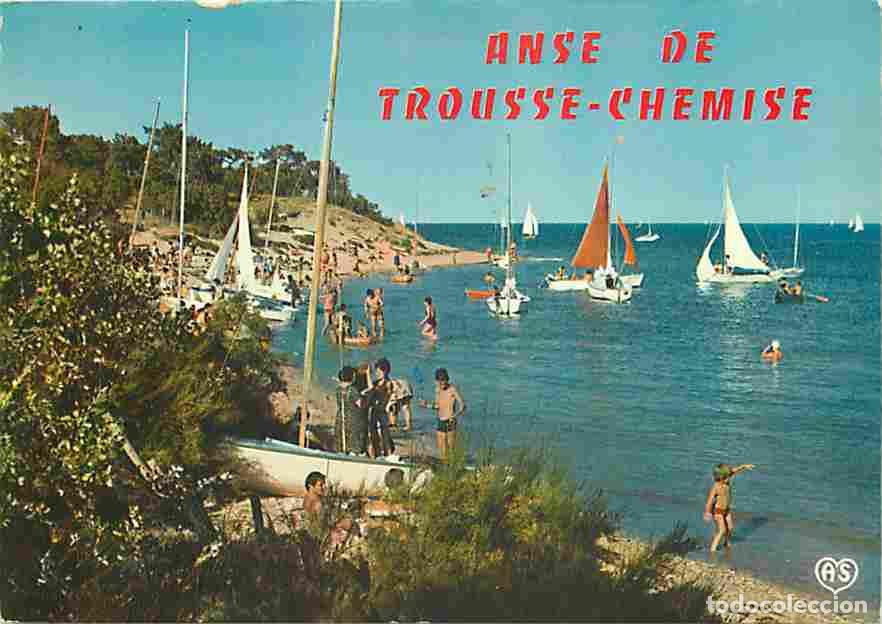 Postkarten: Francia - 17 - Ile de R&eacute; - Les Portes en R&eacute; - Anse de Trousse-Chemise - Sc&egrave;nes de Plage - Voile - CP