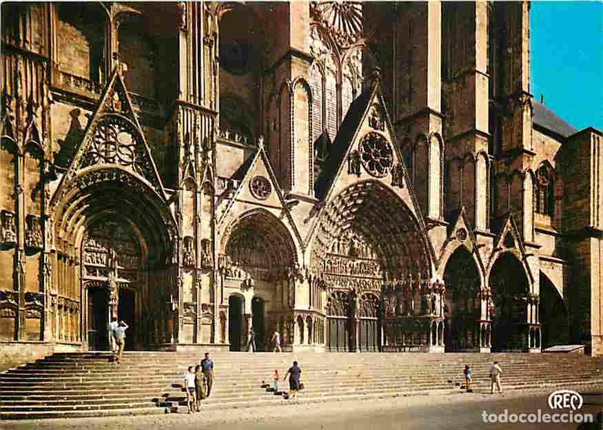 Cartoline: Francia - 18 - Bourges - La Cath&eacute;drale Saint Etienne - Les cinq portails correspondant aux cinq nefs