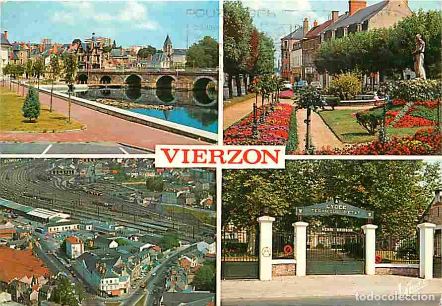 Cartes Postales: Francia - 18 - Vierzon - Multivues - Fleurs - Lyc&eacute;e Technique d'Etat - CPM - Voir Scans Recto-Verso