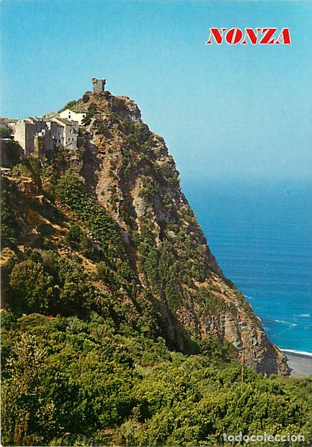Postales: Francia - 20 - Nonza - Juch&eacute;e sur le rocher qui surplombe la mer, la tour genoise semble orchestrer