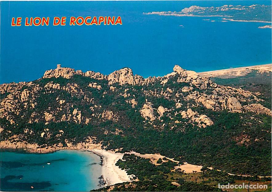 Postales: Francia - 20 - Roccapina - Le lion et la tour dominent la petite plage nich&eacute;e au fond d'une crique d