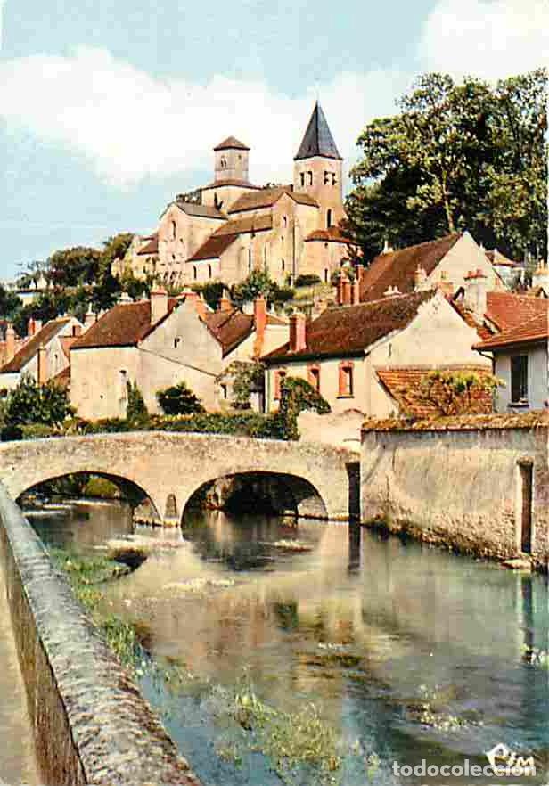 Postales: Francia - 21 - Chatillon sur Seine - Le vieux Pont Perthuis au Loup - L'Eglise Saint Vorles - Flamme