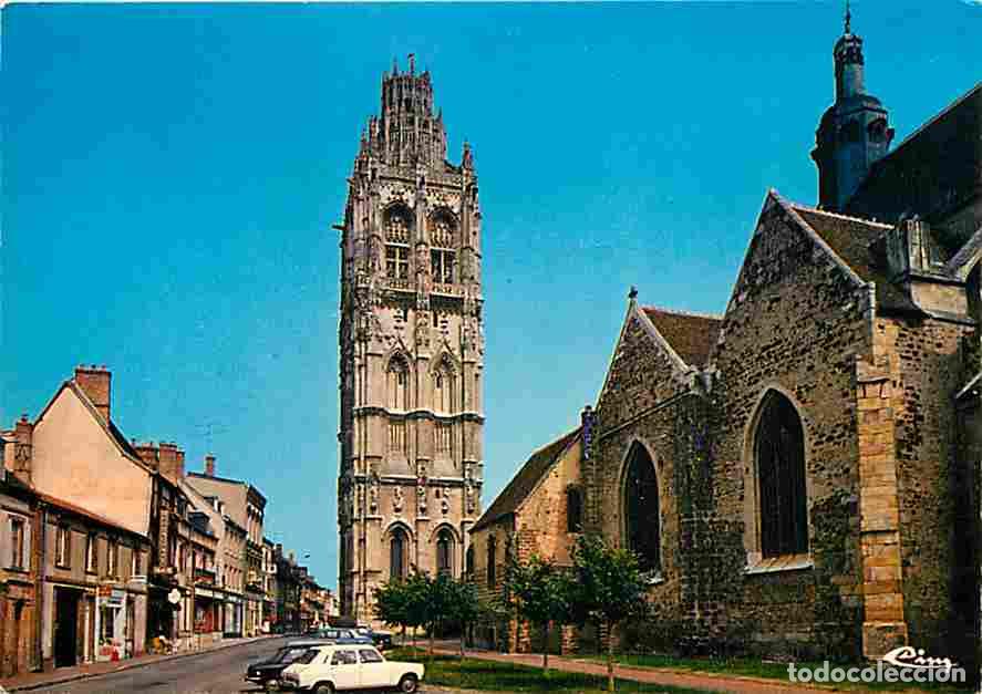 Postales: Francia - 27 - Verneuil sur Avre - Eglise de la Madeleine du moyen &acirc;ge et sa tour au style flambovan