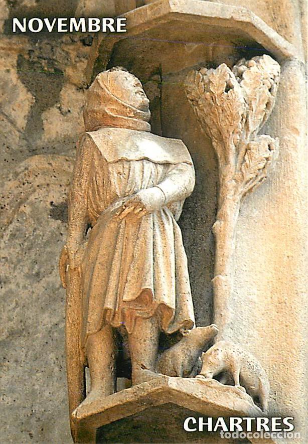 Cartoline: Francia - 28 - Chartres - Cath&eacute;drale Notre Dame - Le portail nord , baie de droite, cordon ext&eacute;rieur