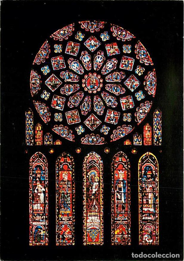 Cartoline: Francia - 28 - Chartres - Int&eacute;rieur de la Cath&eacute;drale Notre Dame - Vitraux Religieux - Rose nord - CP